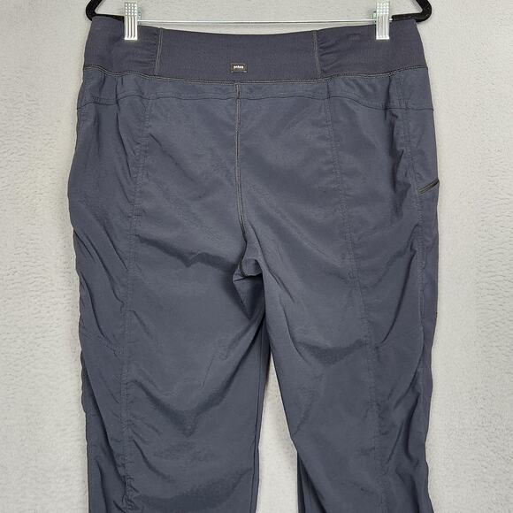 prAna Koen Pants Womens Large Gray Ruched Stretch Waistband Zipper Pockets - Picture 8 of 15